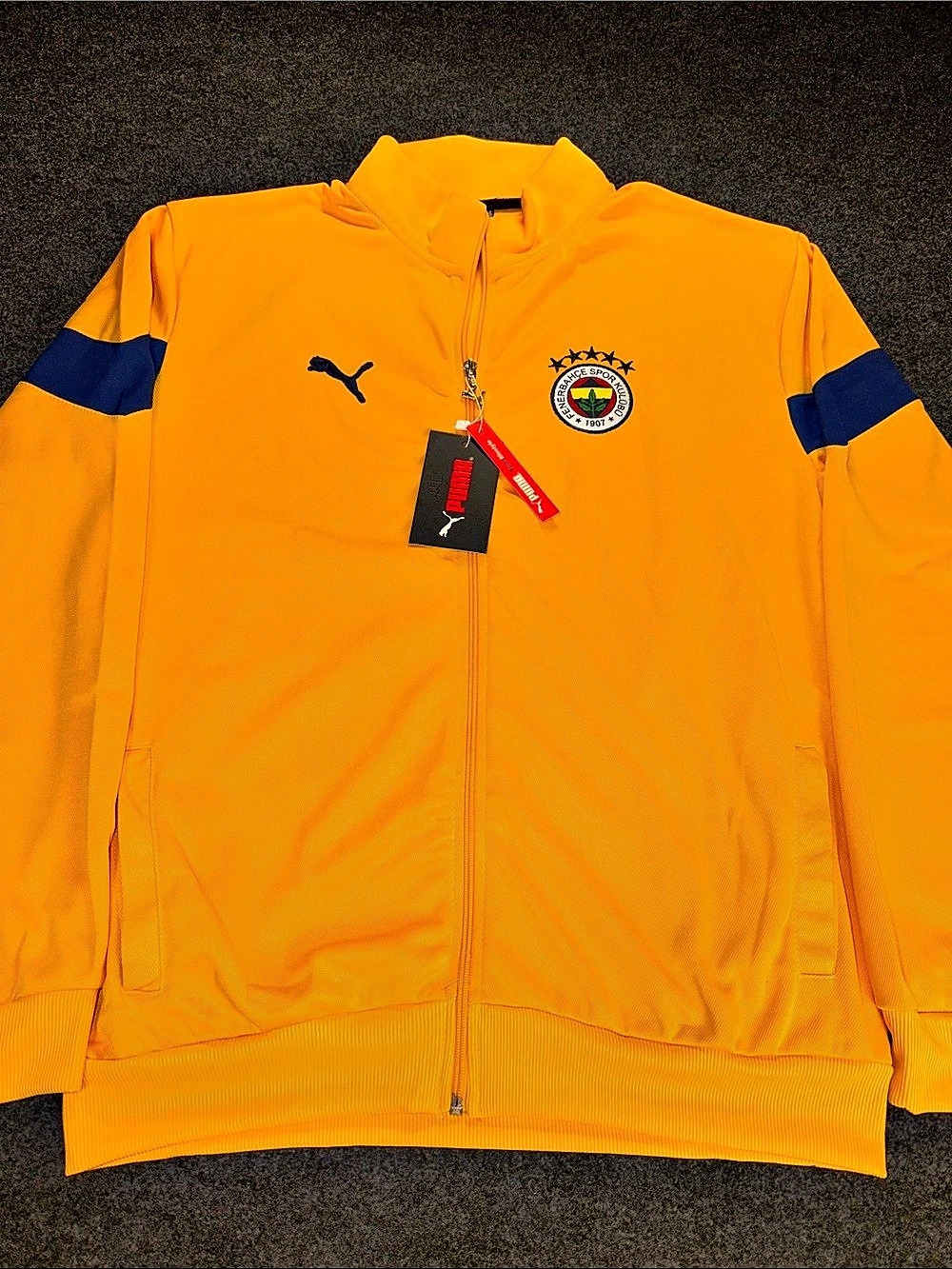 Puma Fenerbahce SK Third Track Jacket Men's Yellow & Navy Blue XXL